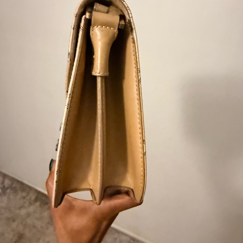 MCM Beige Visetos Patterned Leather Crossbody Bag - Picture 3 of 12